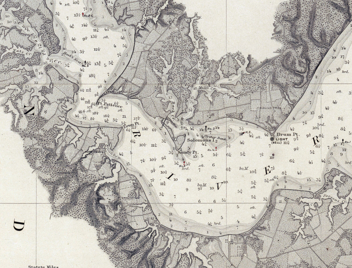1859 Nautical Chart of Patuxent River Maryland Chesapeake Bay