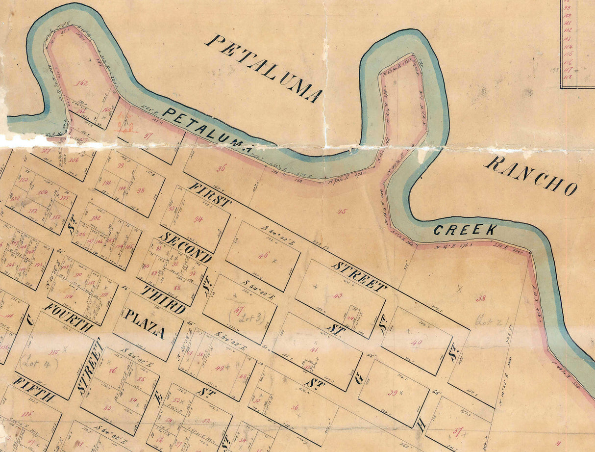1865 Map of Petaluma Sonoma County California
