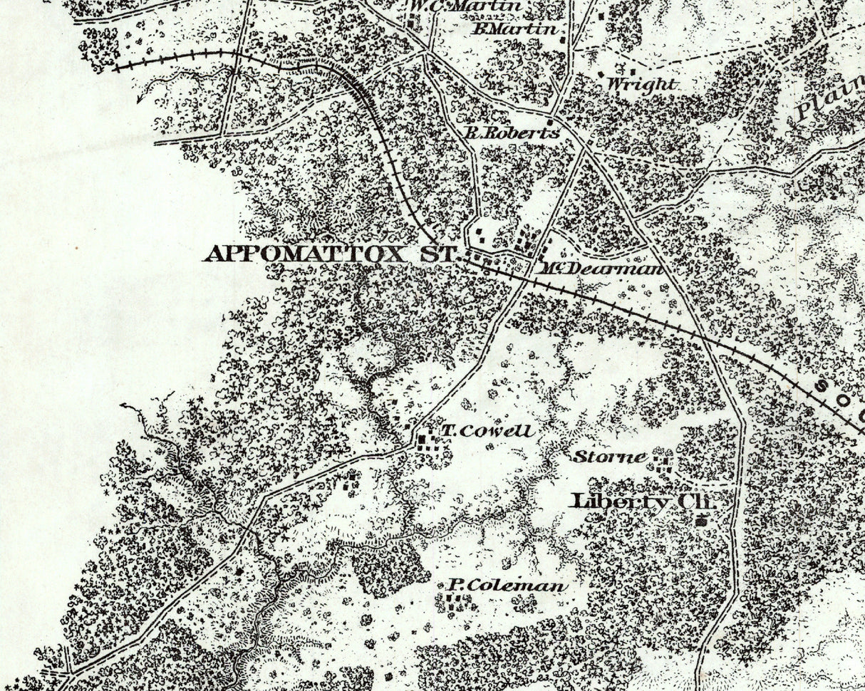 1867 Map of Appomattox Court House Virginia