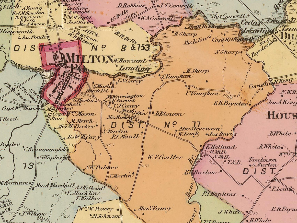 1868 Map of Broadkiln Sussex County Delaware