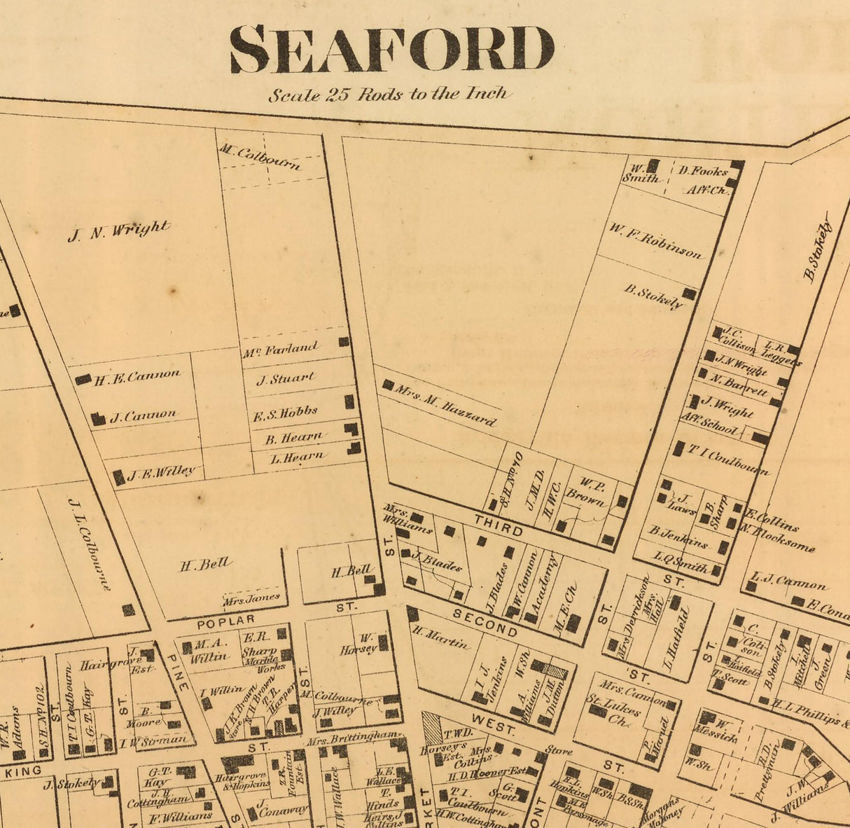 1868 Map of Northwest Fork Sussex County Delaware Seaford