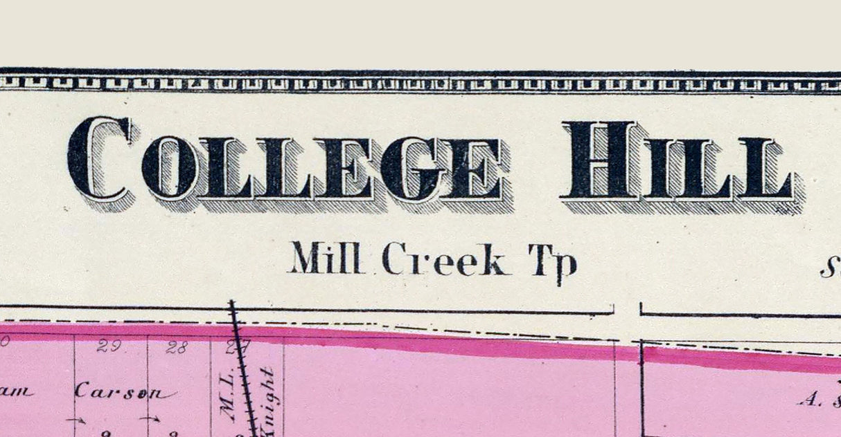 1869 Map of College Hill Hamilton County Ohio
