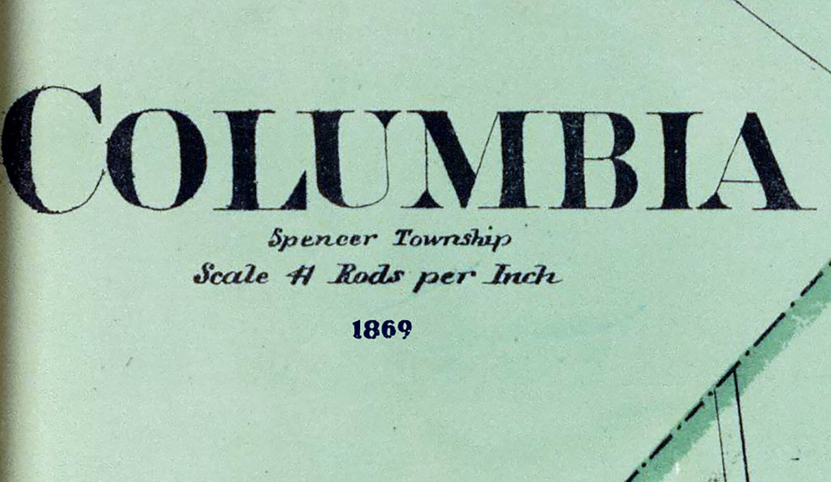 1869 Map of Columbia Hamilton County Ohio
