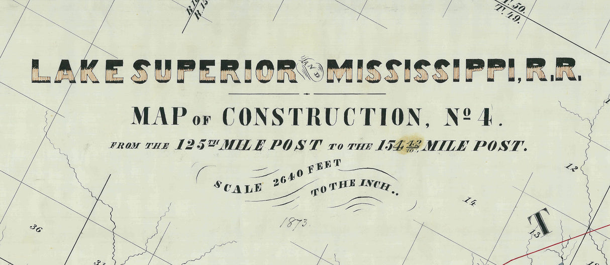 1873 Map of the Lake Superior and Mississippi Railroad