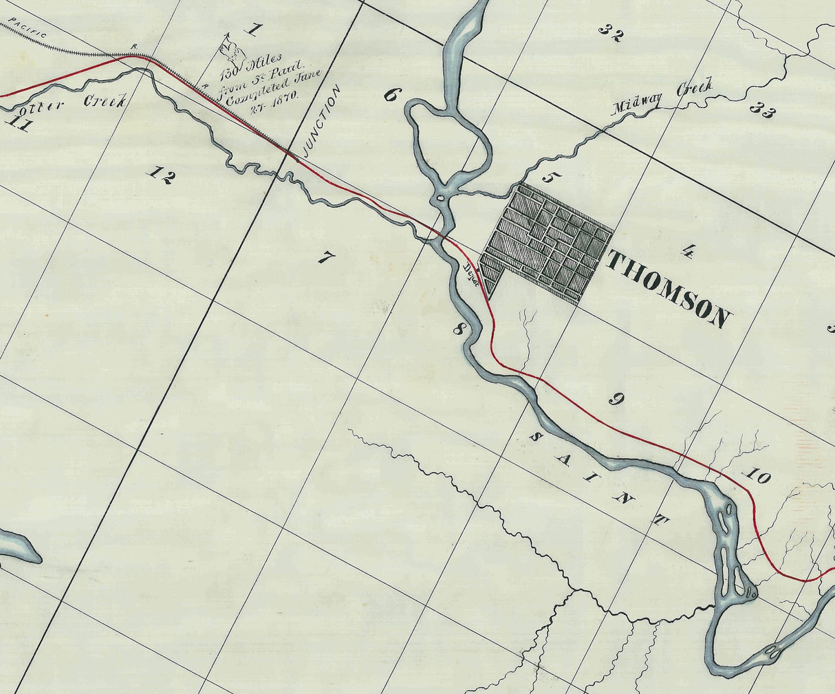 1873 Map of the Lake Superior and Mississippi Railroad