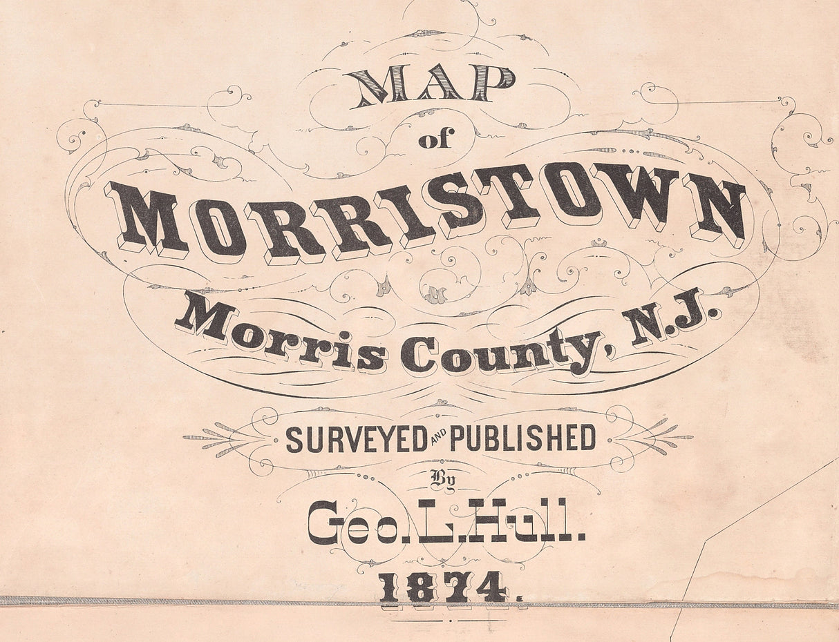 1874 Map of Morristown Morris County New Jersey