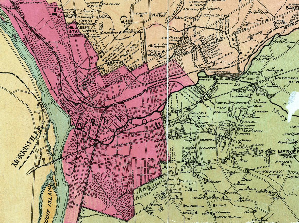 1903 Map of Mercer County New Jersey