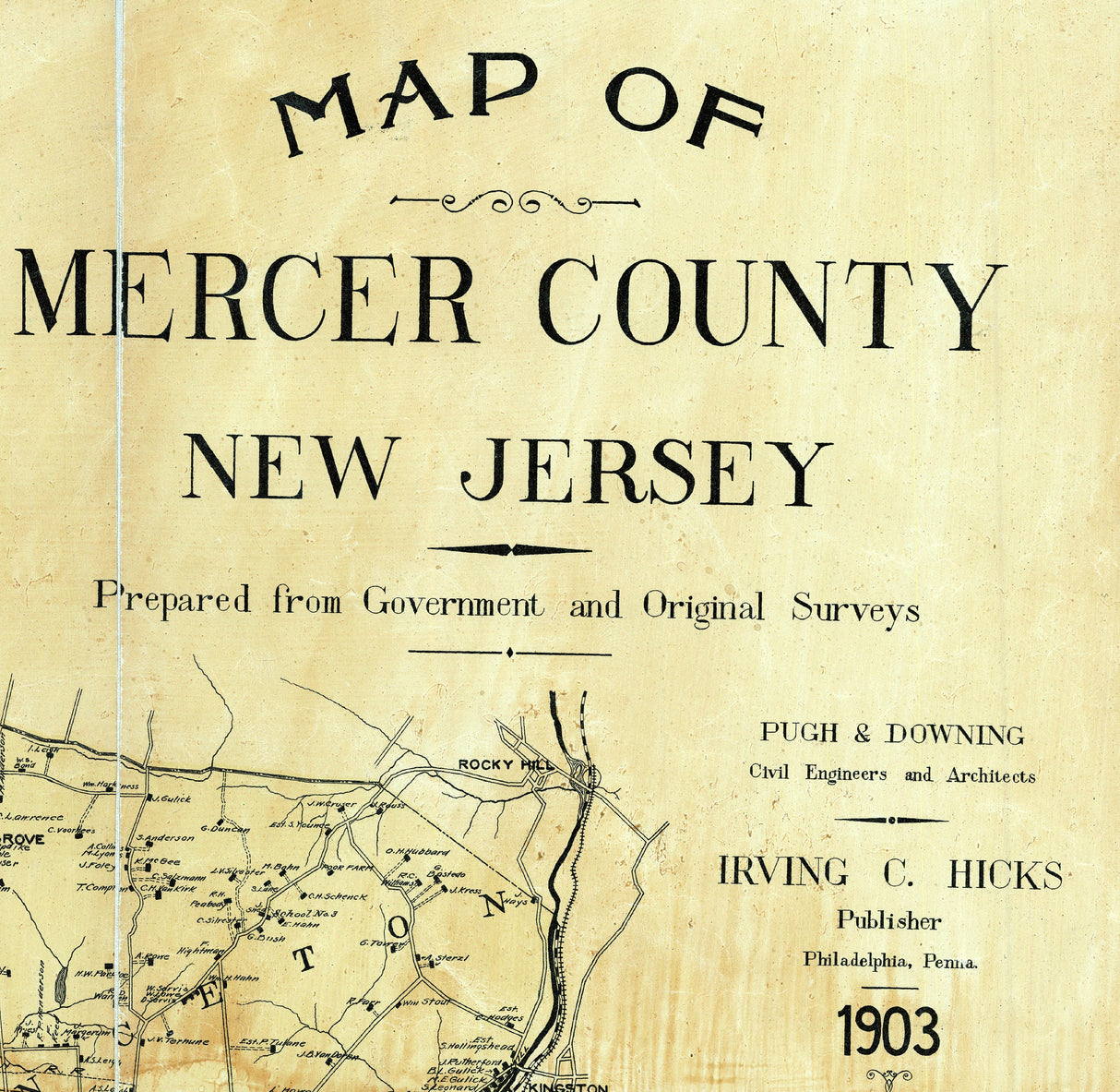 1903 Map of Mercer County New Jersey