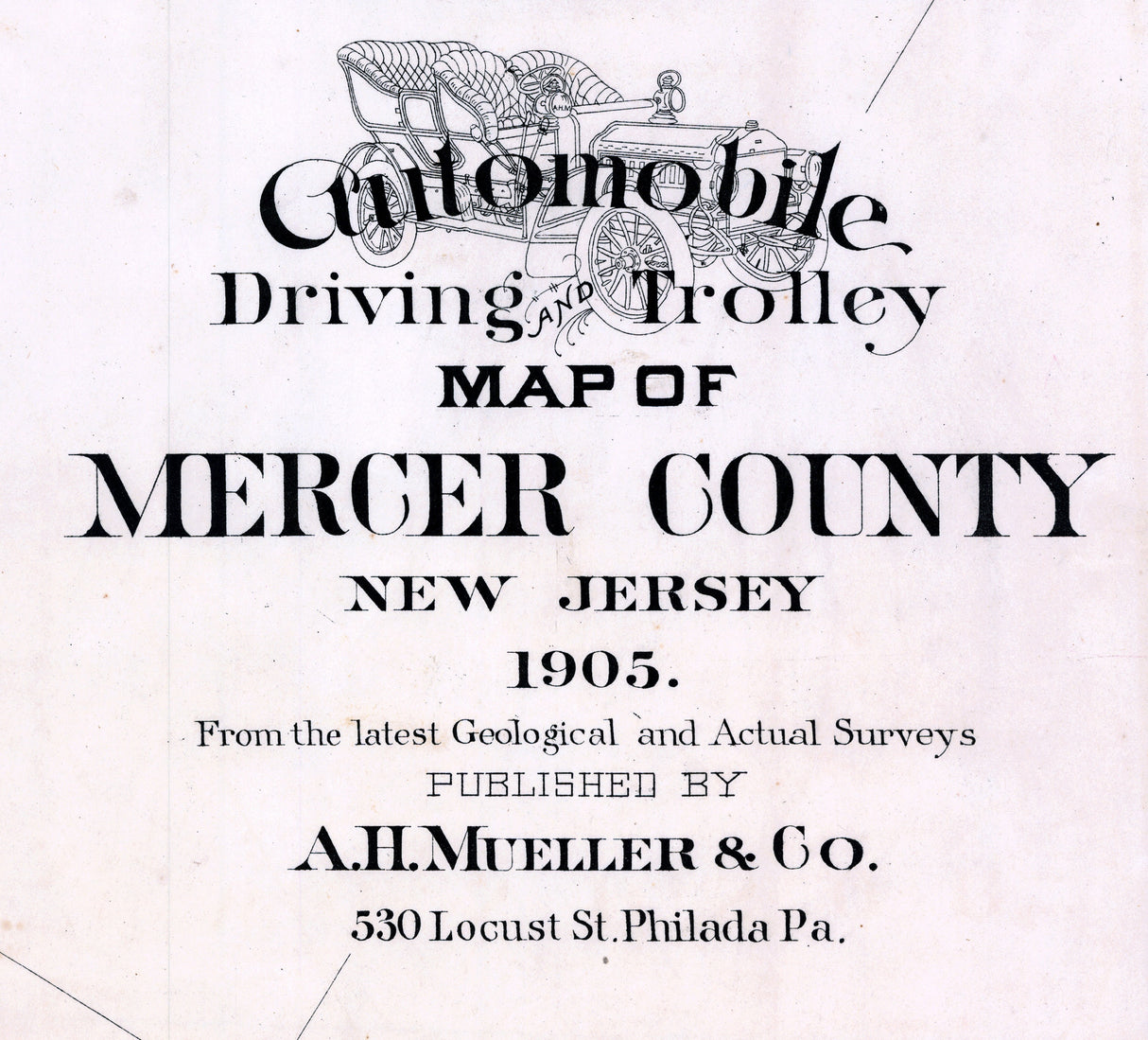 1905 Map of Mercer County New Jersey