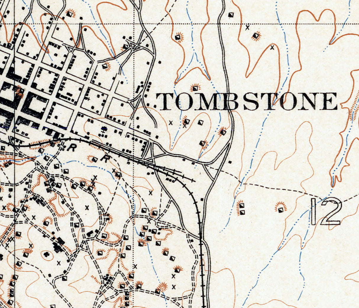 1906 Map of Tombstone Cochise County Arizona