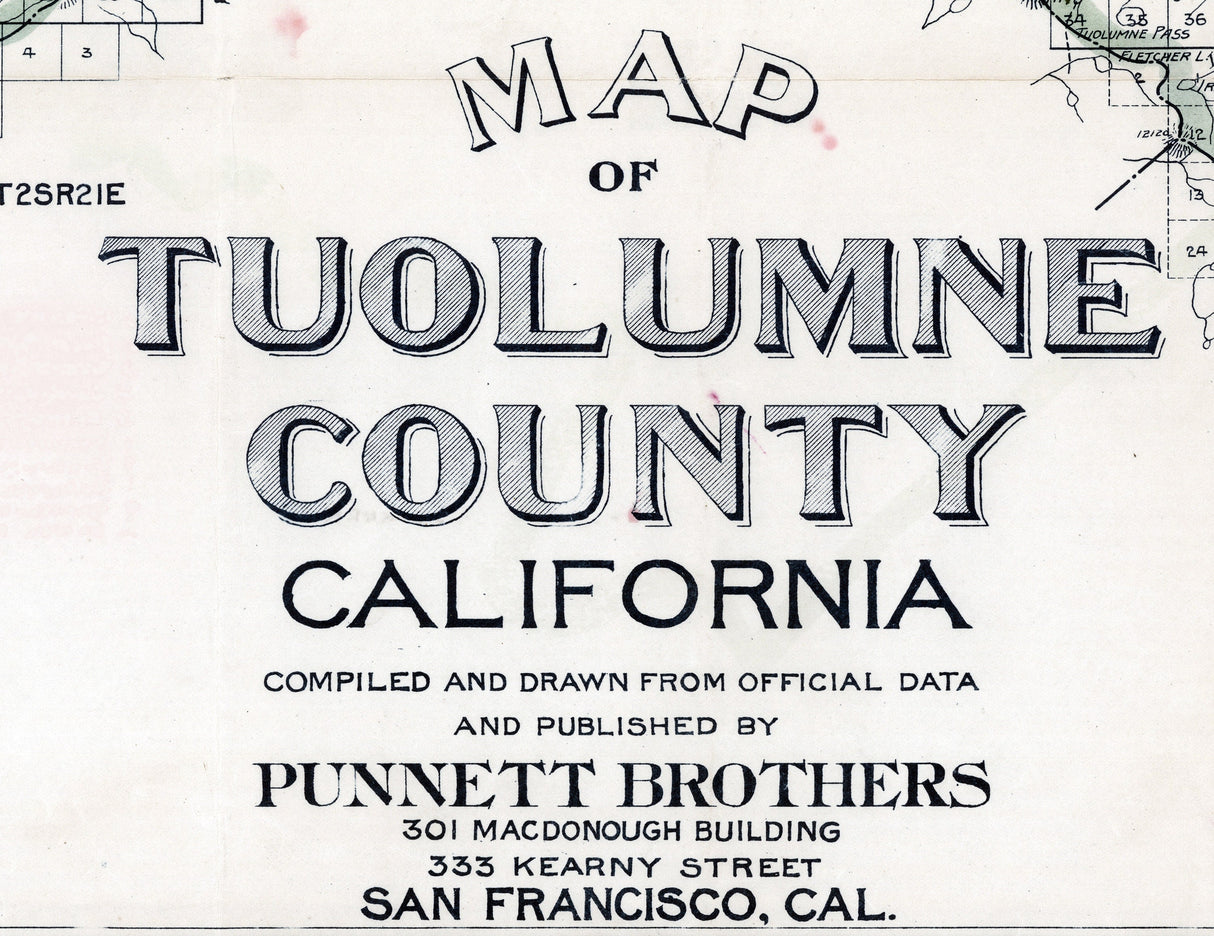 1908 Map of Tuolumne County California