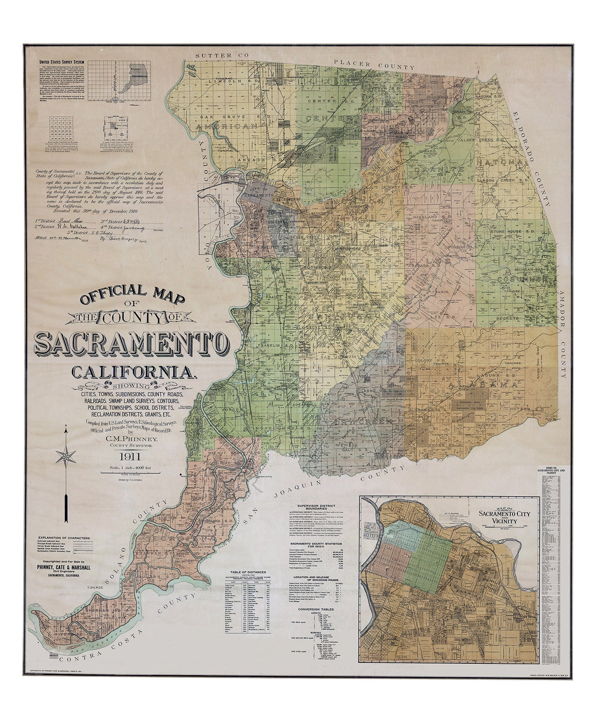 1910 Map of Sacramento County California