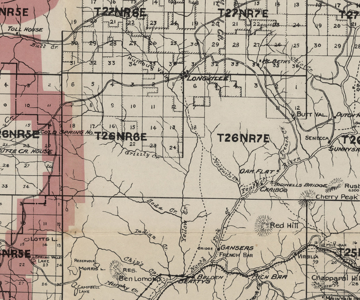 1914 Map of Plumas County California