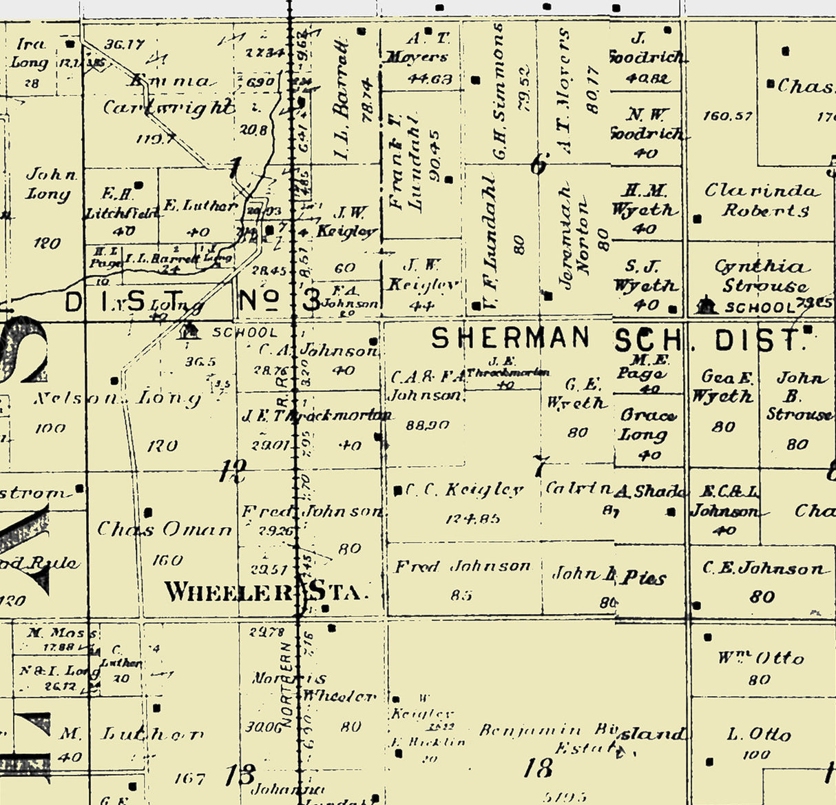 1896 Map of Garden and Douglas Township Boone County Iowa