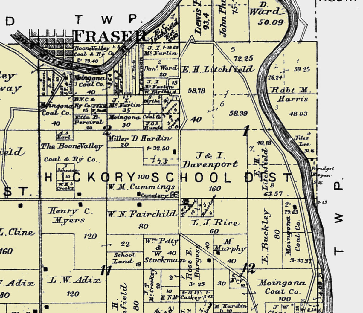 1896 Map of Yell Township Boone County Iowa