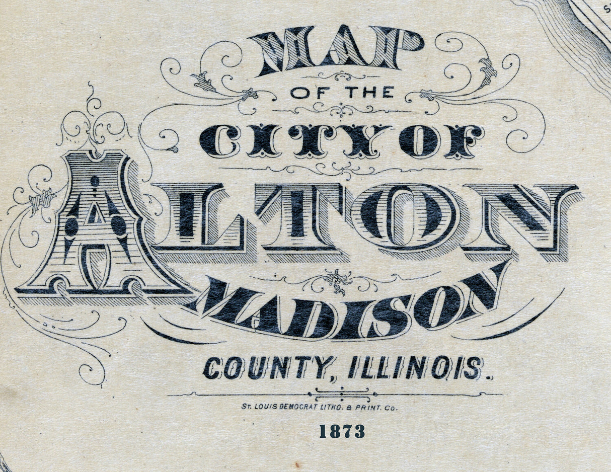 1873 Map of Alton Madison County Illinois