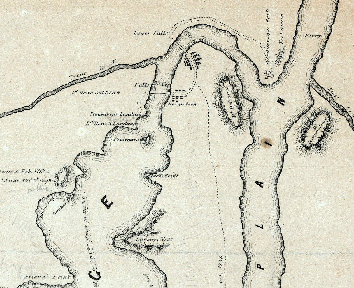1850 Map of Lake George New York