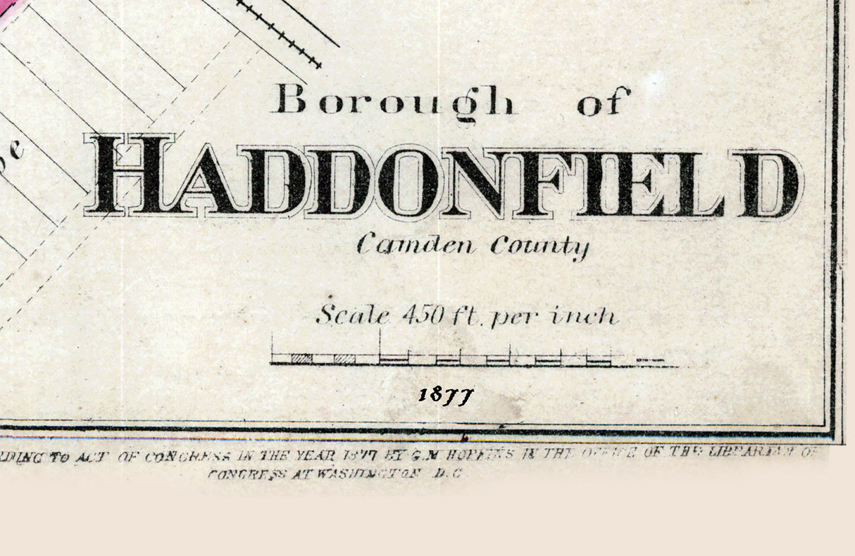 1877 Map of Haddonfield Camden County New Jersey