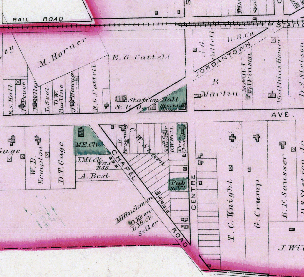 1877 Map of Merchantville Camden County New Jersey