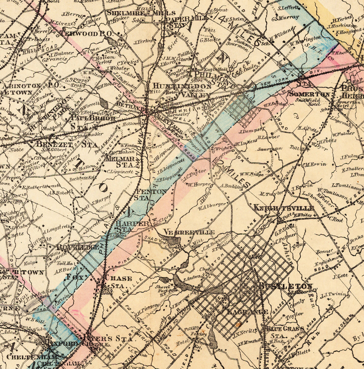 1893 Map of Philadephia Pennsylvania