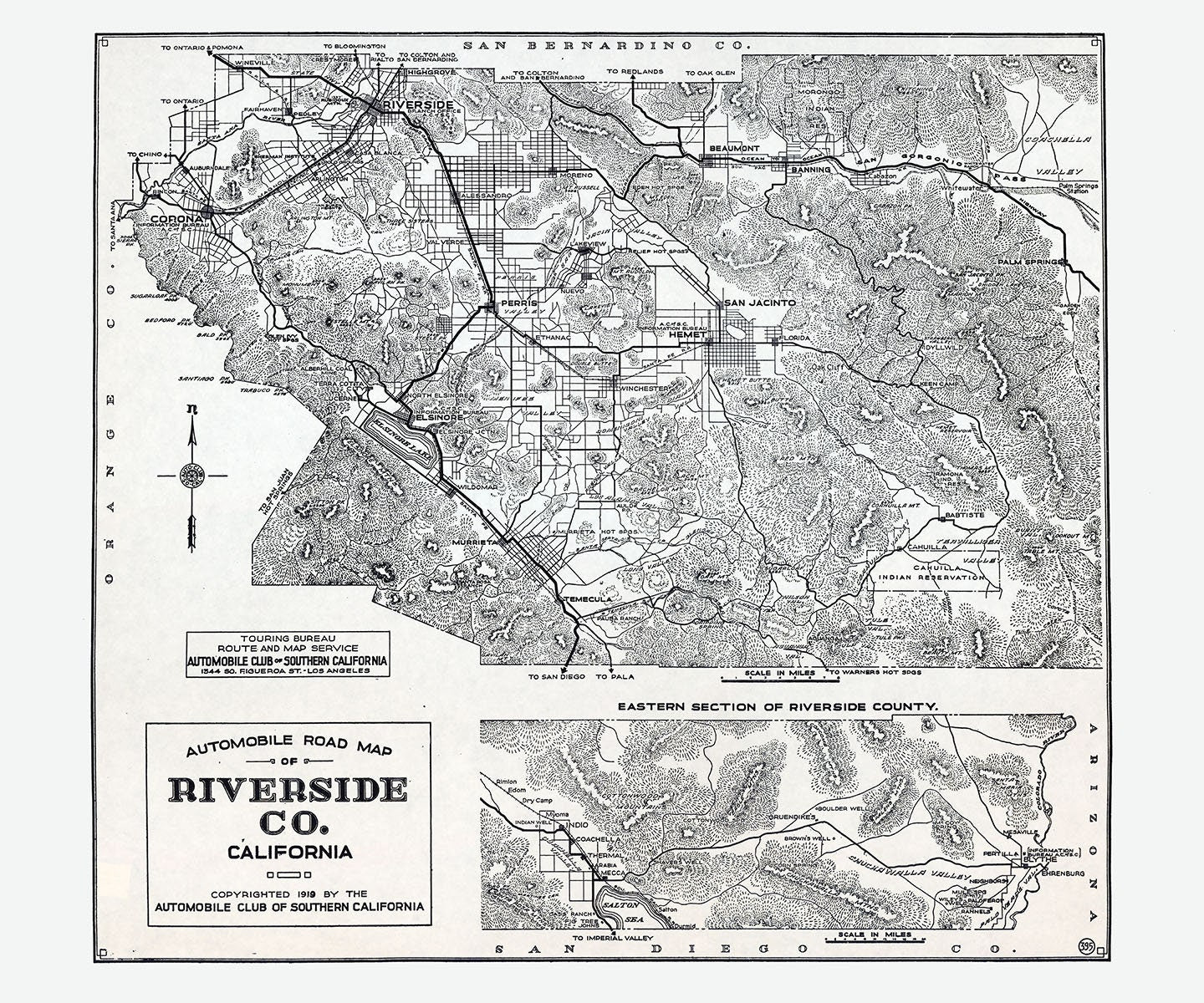 1919 Map of Riverside County California