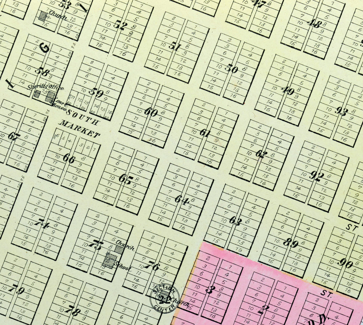 1900 Map of Oquawka Henderson County Illinois