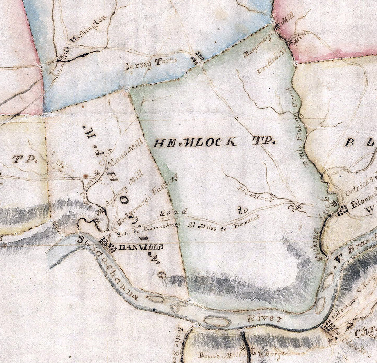 1817 Map of Columbia County Pennsylvania