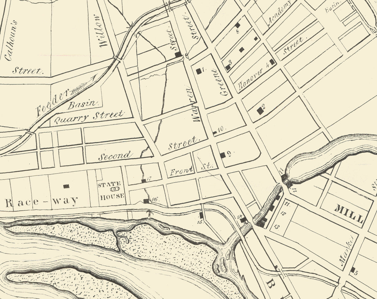 1836 Map of Trenton New Jersey