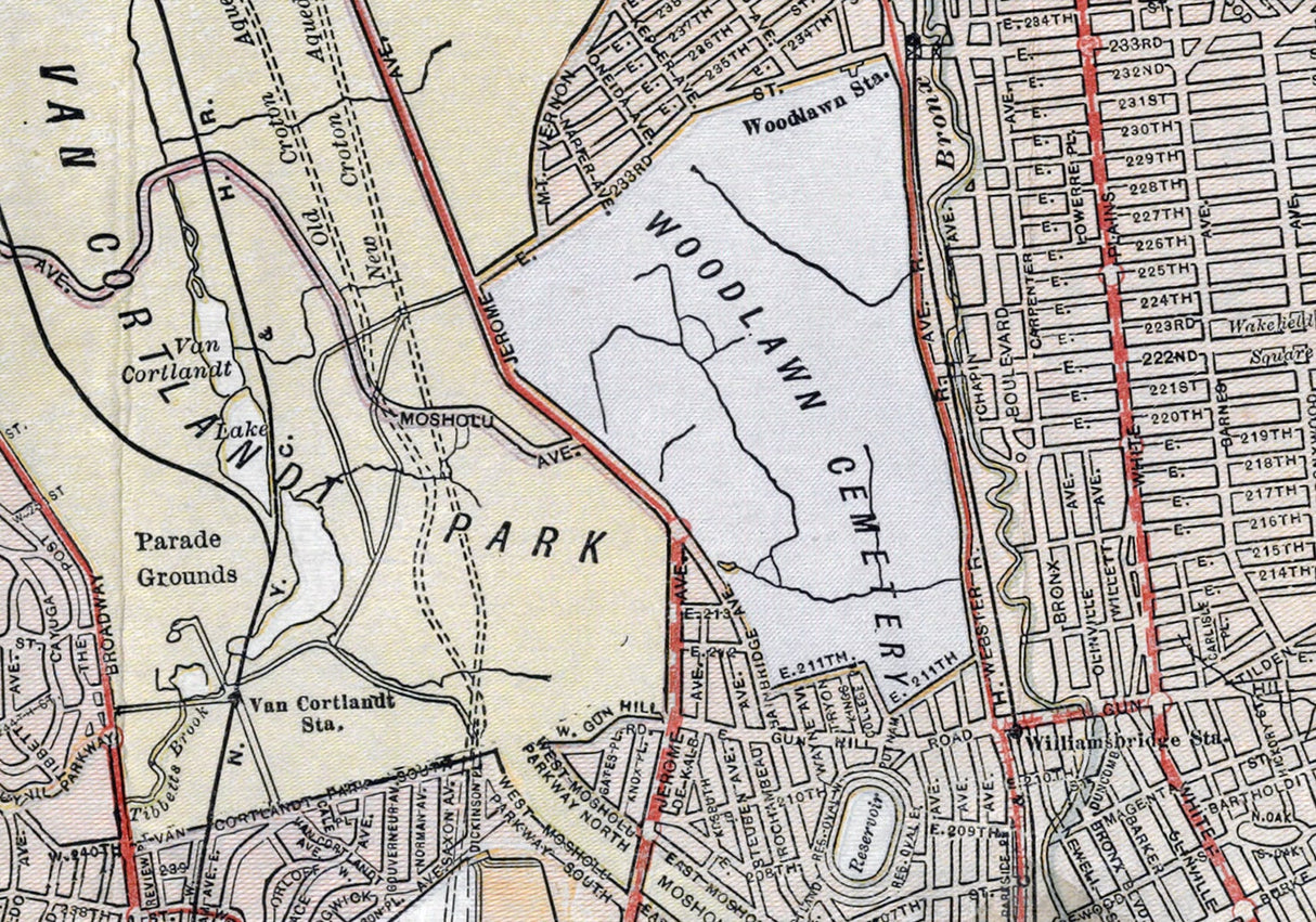 1917 Map of Manhattan and the Bronx New York