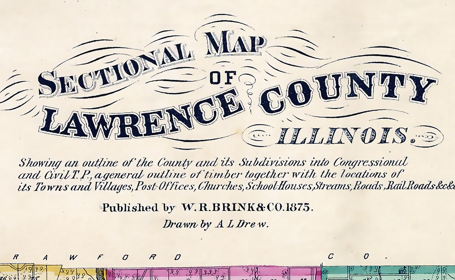 1875 Map of Lawrence County Illinois
