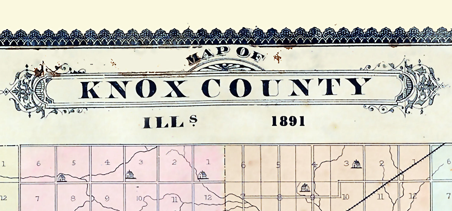 1891 Map of Knox County Illinois