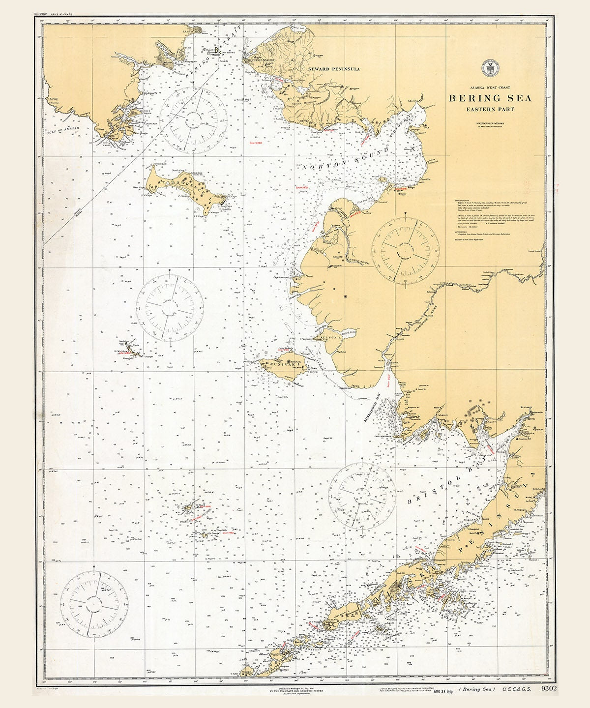 1916 Map of Alaska West Coast Bering Sea
