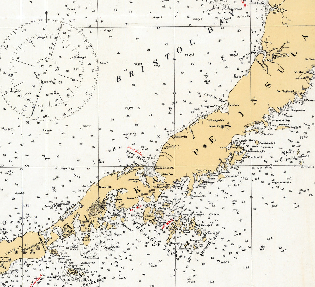 1916 Map of Alaska West Coast Bering Sea