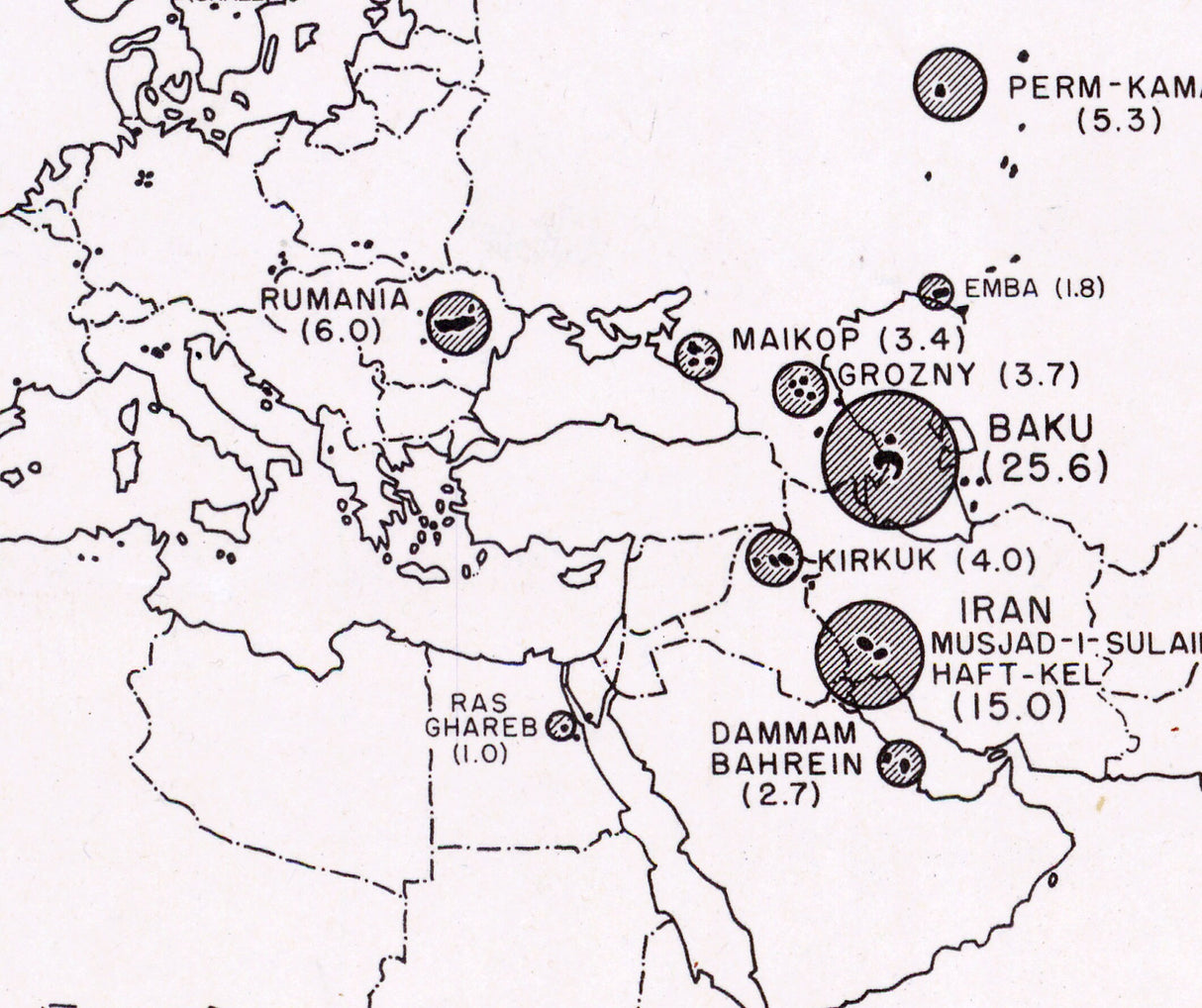 1942 Map of World Oil Production