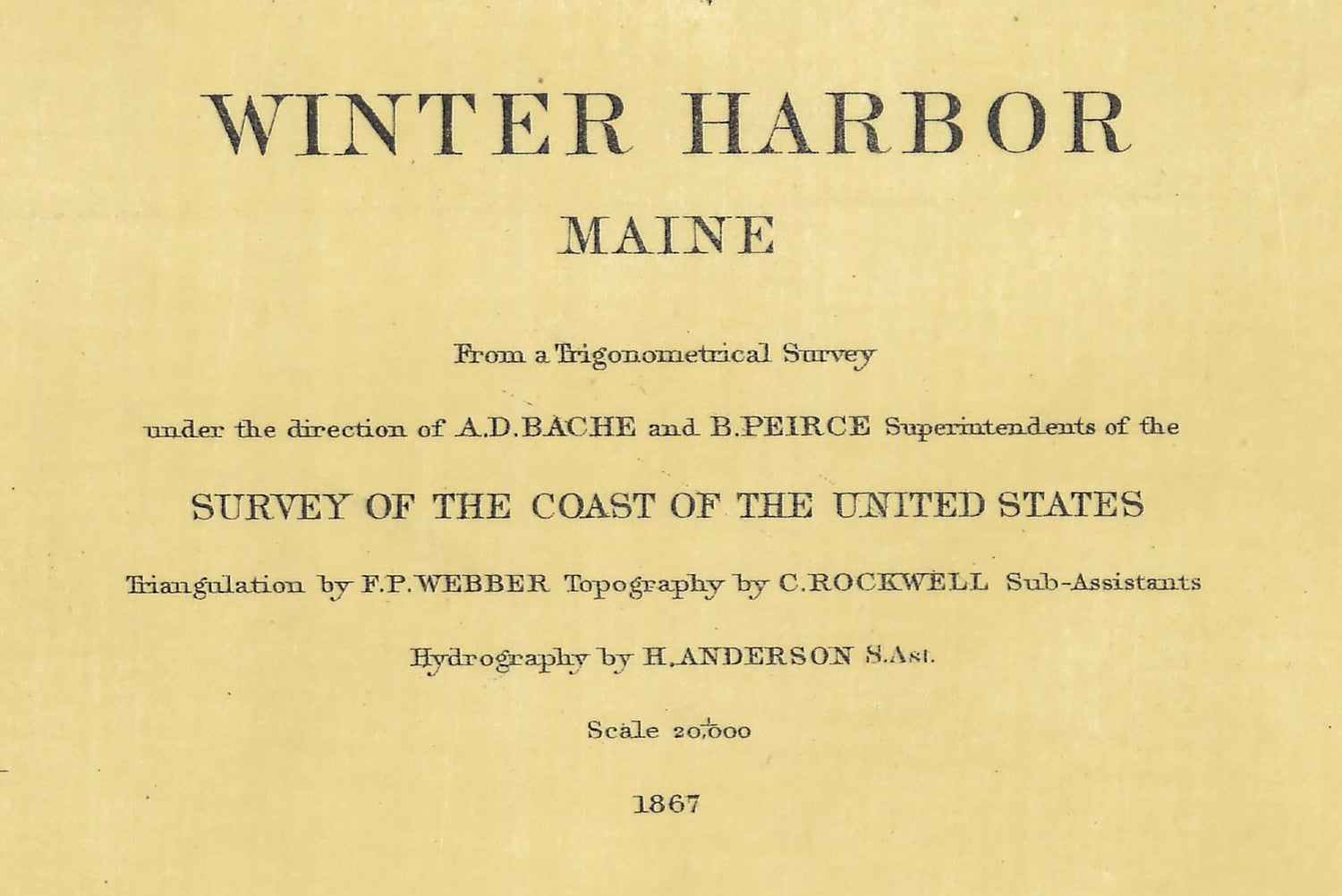 1867 Nautical Chart of Winter Harbor Maine