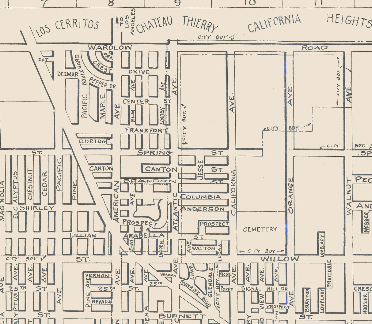 1923 Map of Long Beach California
