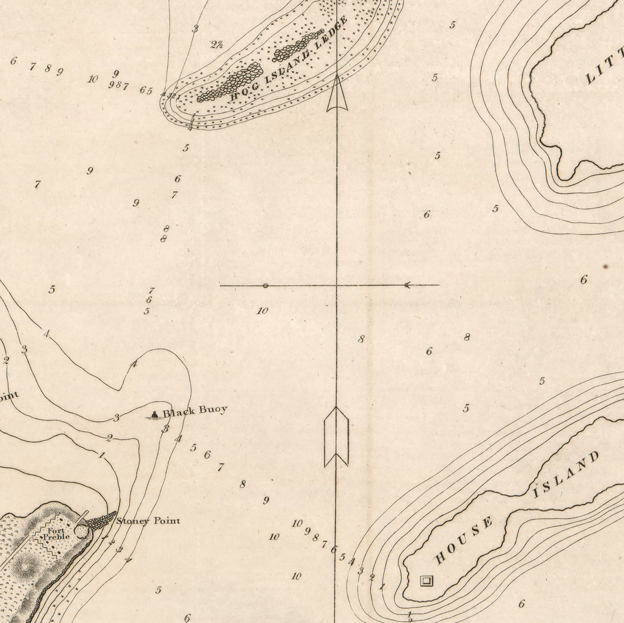 1843 Map of Portland Harbor Maine