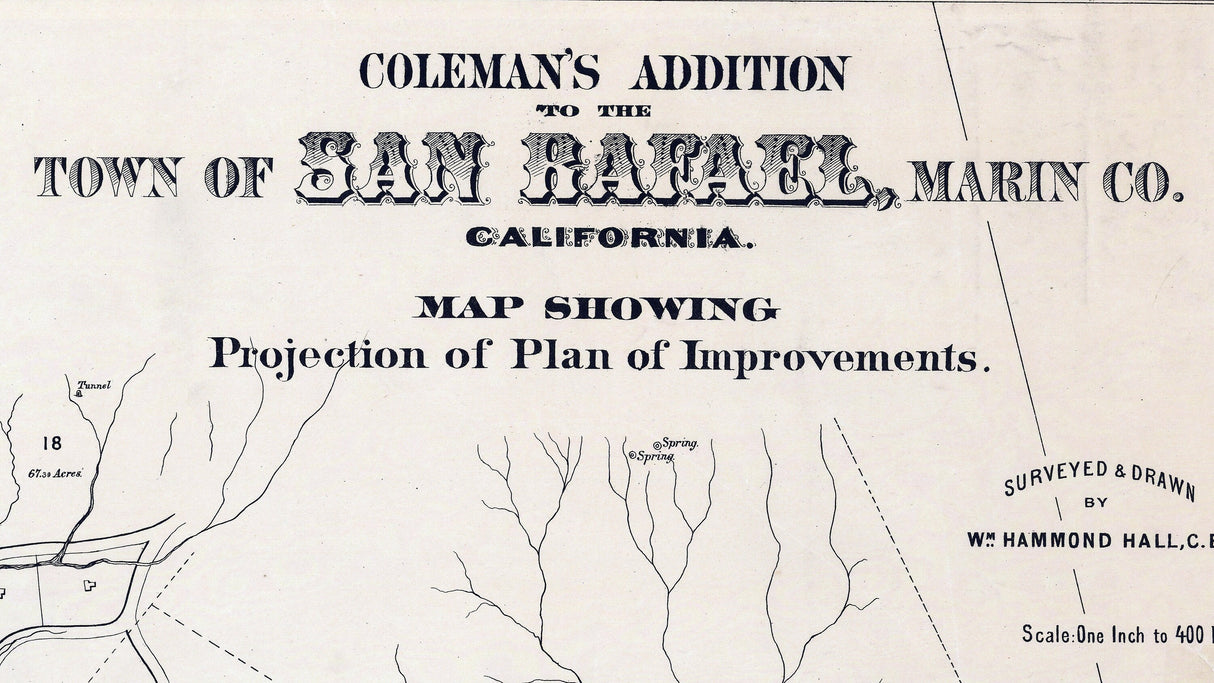 1880 Map of San Rafael Marin County California
