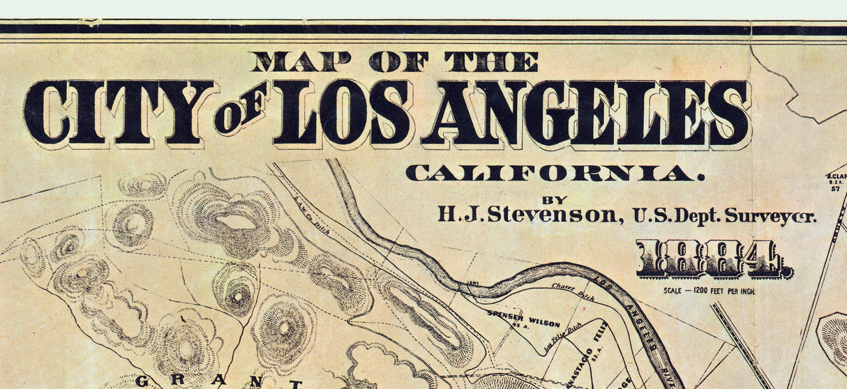 1884 Map of Los Angeles California
