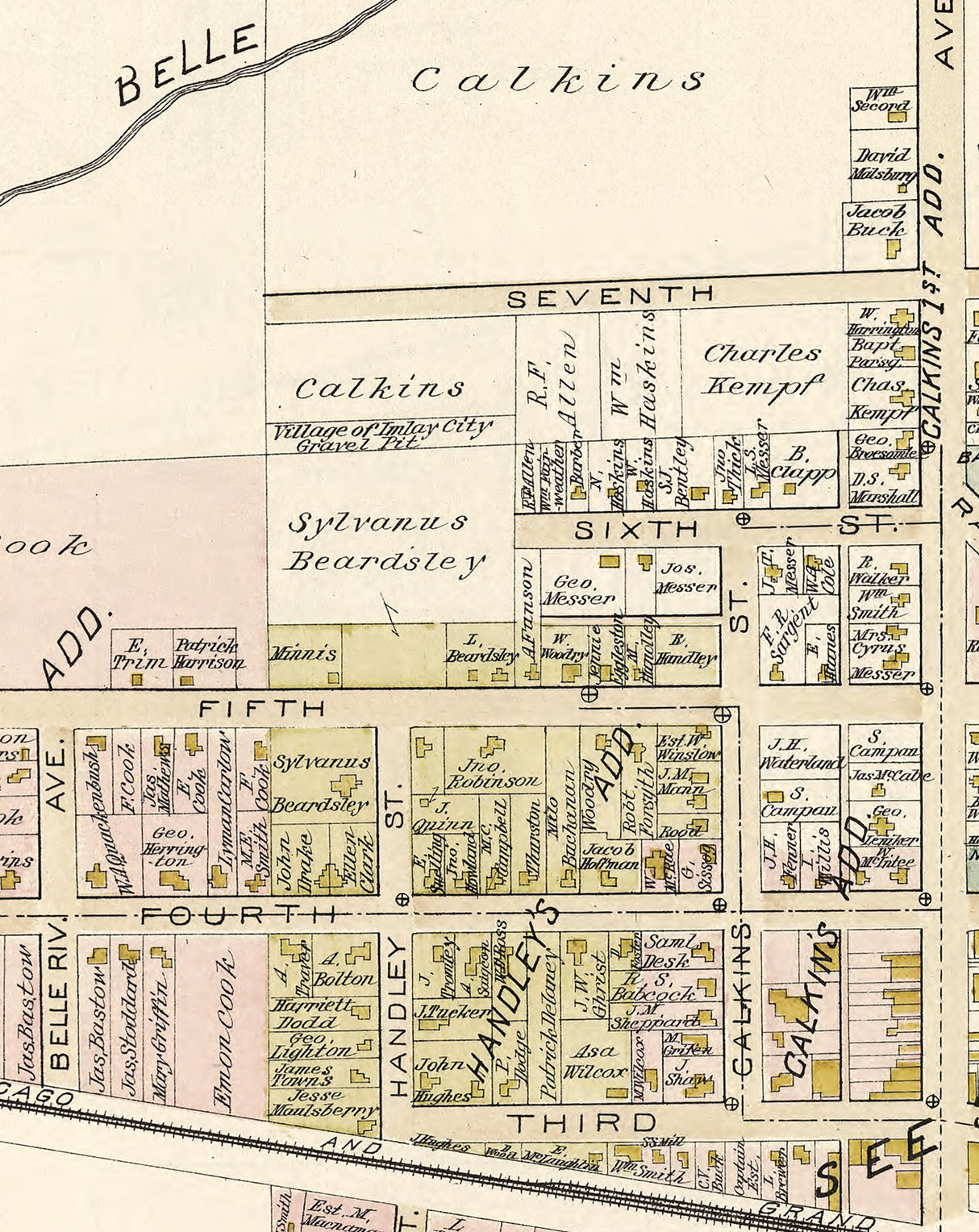 1893 Map of Imlay City Lapeer County Michigan