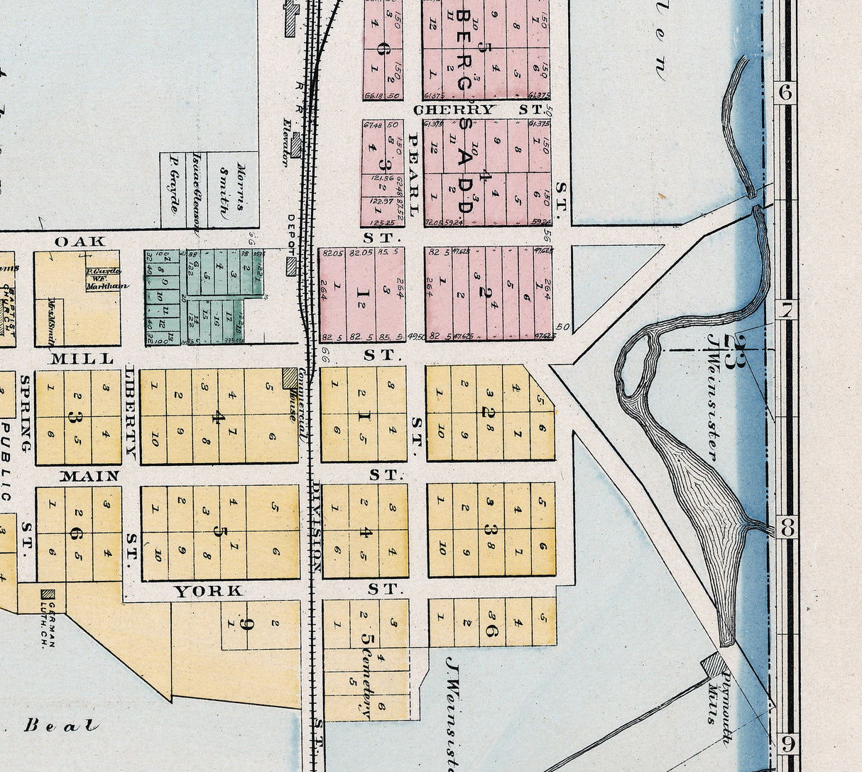 1893 Map of Plymouth Wayne County Michigan