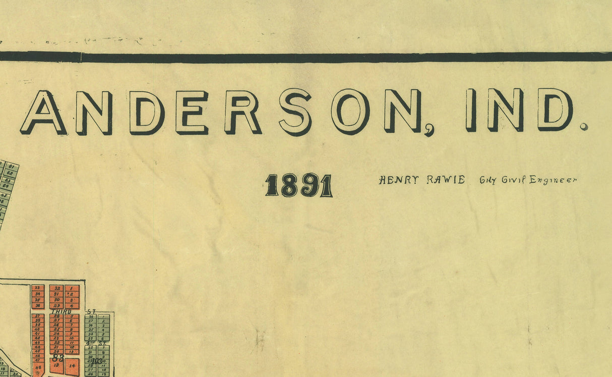 1891 Map of Anderson Indiana