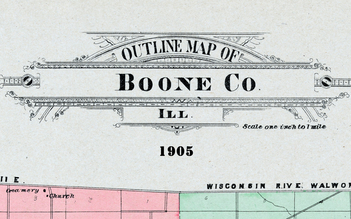 1905 Map of Boone County Illinois