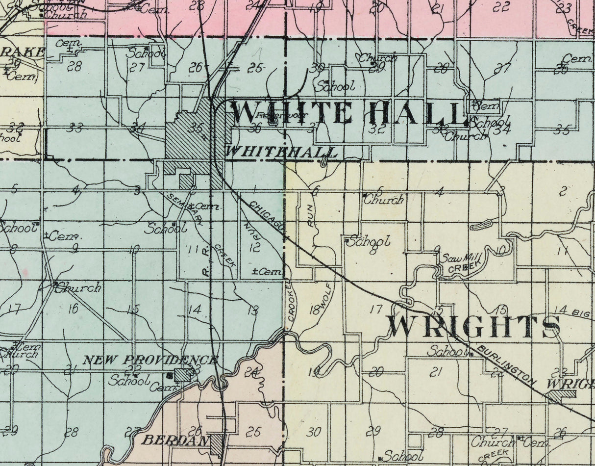 1915 Map of Greene County Illinois