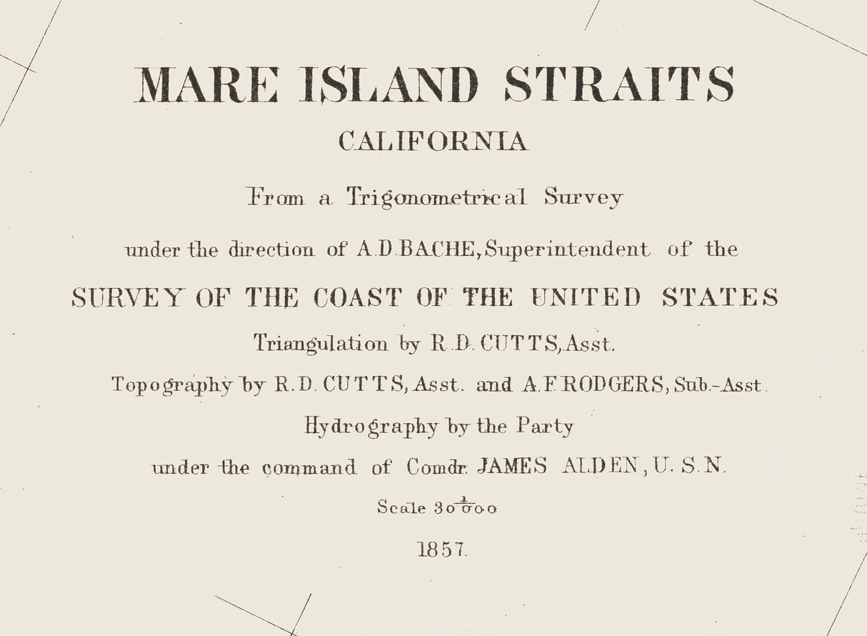 1857 Nautical Chart of Mare Island Straits California