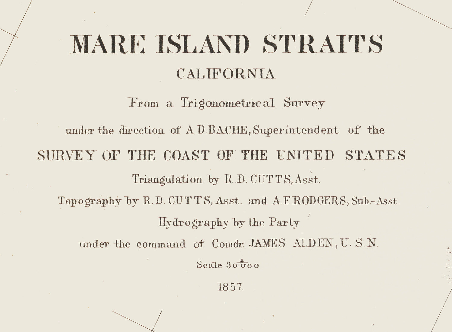 1857 Nautical Chart of Mare Island Straits California
