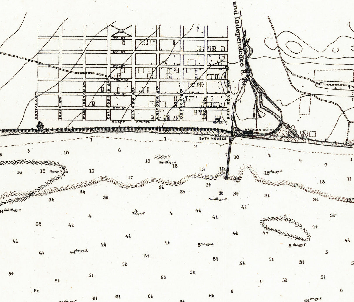 1876 Nautical Chart of Santa Monica California