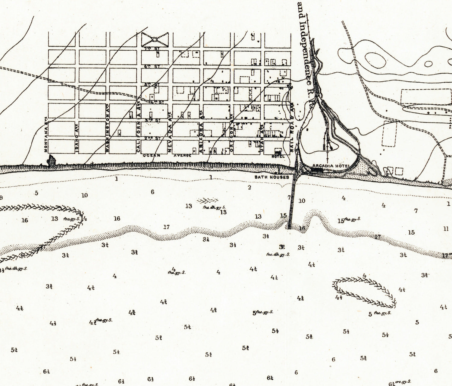1876 Nautical Chart of Santa Monica California