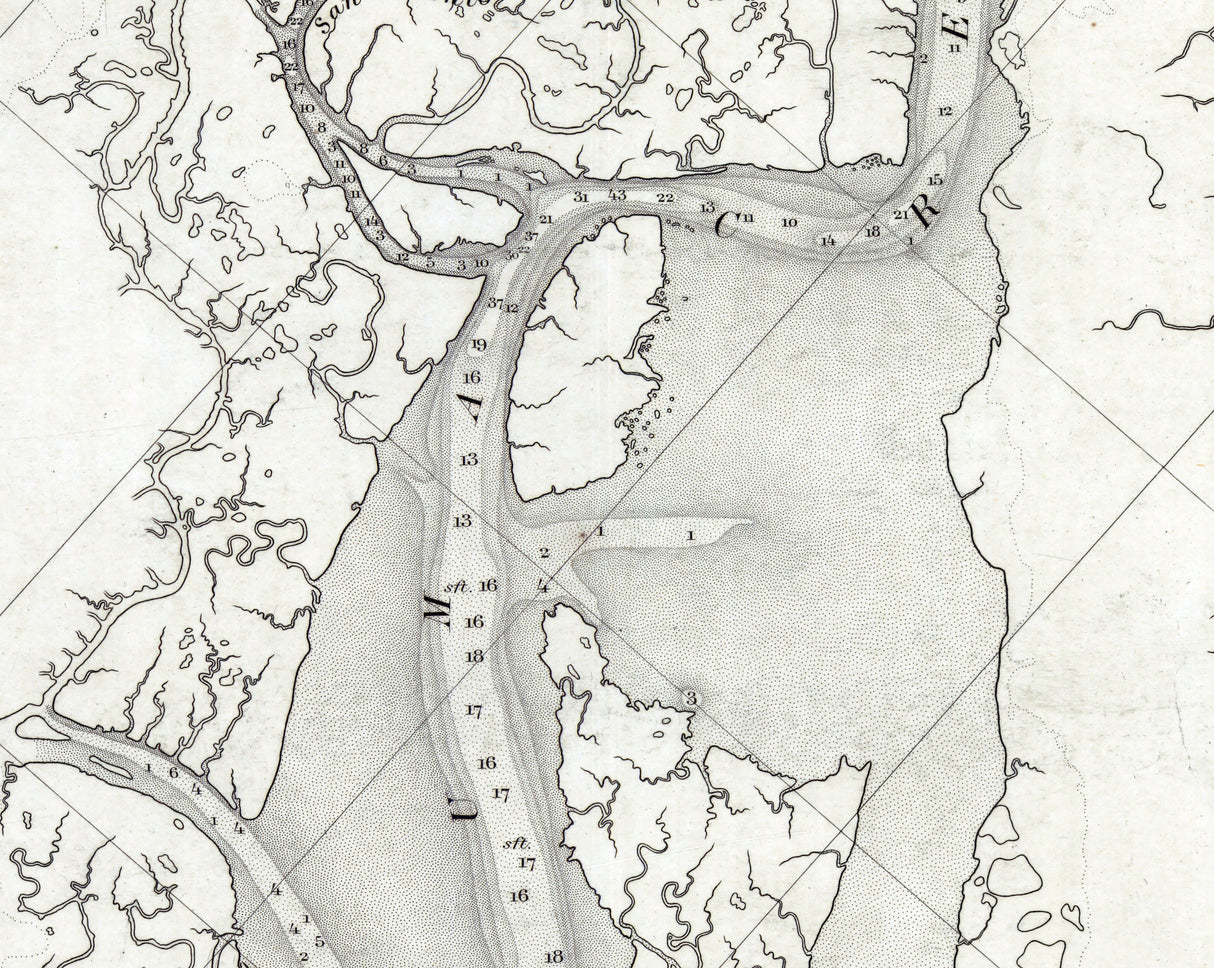1882 Nautical Chart of Petaluma and Napa Creeks California
