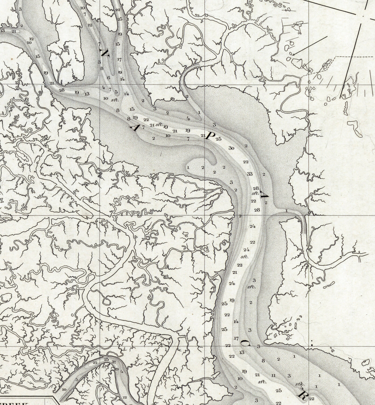 1882 Nautical Chart of Petaluma and Napa Creeks California